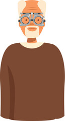 Elderly patient wearing trial frame during an eye test at ophthalmologist's office