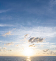 Beautiful morning or evening blue and orange sky with cloudy while sunsets or sunrises taken at the...