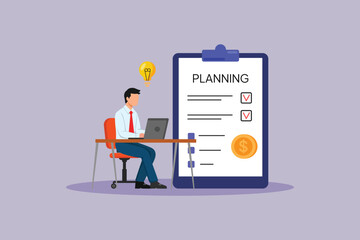 Budget Planning Concept. Colored flat vector illustration isolated