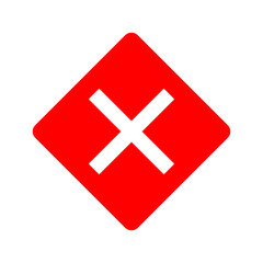 Obraz premium Red cross mark icon. False and wrong button. Symbols of rejection. 