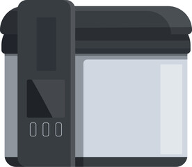 Modern multi cooker with empty digital display, ready for cooking, simplifying meal preparation