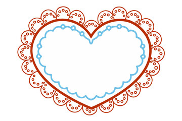 Lovely heart shape with decorative borders for romantic greetings and design