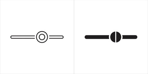 Two slider icons, one outlined and one solid black