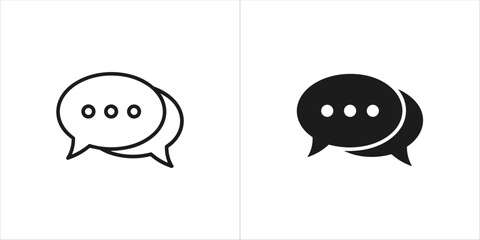 Outline and filled speech bubble icon