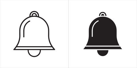 Two bell icons, one outlined and one solid, representing notification or alert