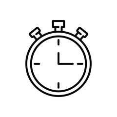 A black and white stopwatch icon
