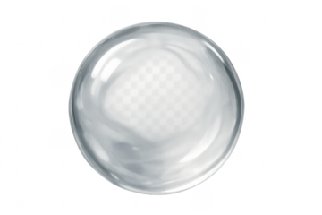 Water drop bubble liquid sphere with transparent background