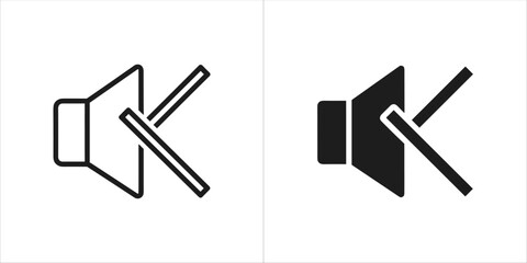 Speaker icon with diagonal line symbol