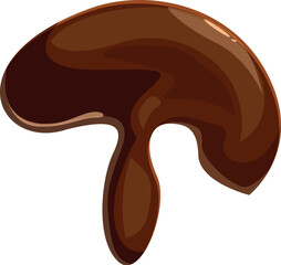 Smooth, flowing, melted chocolate forms a visually appealing shape, suggesting sweetness and indulgence