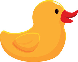 Cute yellow rubber duck floating serenely, perfect for bath time fun and childhood memories