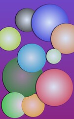 Bubbles of different colors | 3D Wallpaper HDR wallpaper 