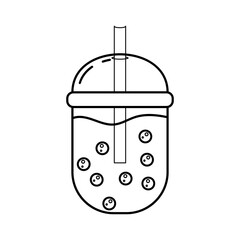 Boba Drink Icon. Bubble Tea Vector Symbol for Café, Restaurant, and Beverage Design
