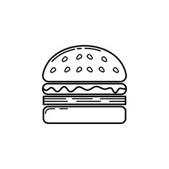 Free Burger Icon. Fast Food Symbol Vector for Restaurant, Cafe, and Menu Design