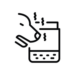 A hand touches a glass aroma rising Bubbles in the liquid