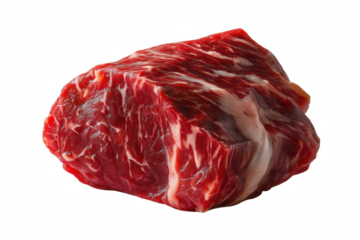 Fresh raw beef steak isolated on white background