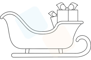 Festive Christmas Sleigh Filled with Gifts Isolated on White Background Illustration Concept for Winter Holiday Season and Celebration Events