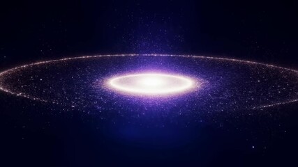 Glowing white core galaxy ring spiral star field purple nebula glow cosmic dust halo outer star ring deep space vista luminous disk halo purple glow - Powered by Adobe
