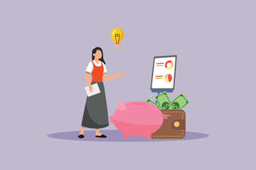 Budget Planning Concept. Colored flat vector illustration isolated