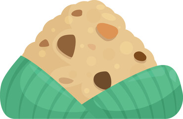 Delicious zongzi with nuts and wrapped in bamboo leaves, celebrating the dragon boat festival