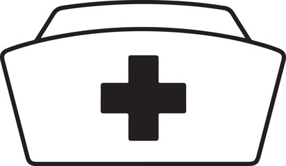 Obraz premium Iconic nurse's cap with a prominent red cross symbol for healthcare and medical care