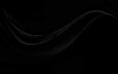 Black gray satin dark fabric texture luxurious shiny that is abstract silk cloth background with patterns soft waves blur beautiful.