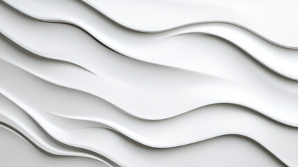 Obraz premium Textured white wall with flowing wave patterns creates modern and clean aesthetic