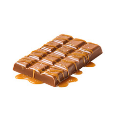 Caramel Chocolate Bar isolated on transparent background