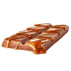 Caramel Chocolate Bar isolated on transparent background