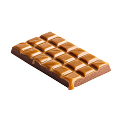 Caramel Chocolate Bar isolated on transparent background
