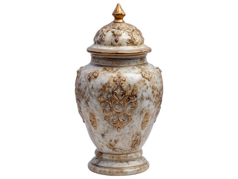 Elegant Decorative Urn with Ornate Gold Embellishments