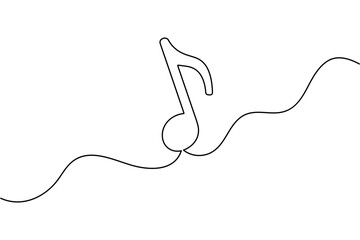 Abstract music notes line art illustration minimalist black and white vector
