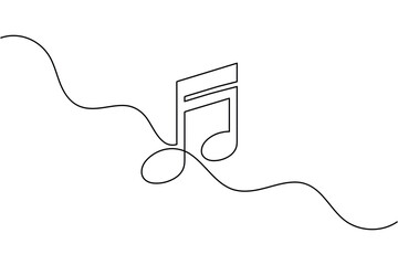 Abstract music notes line art illustration minimalist black and white vector
