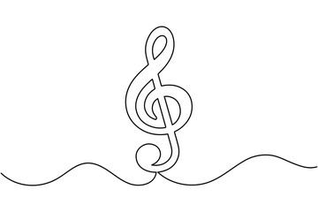 Abstract music notes line art illustration minimalist black and white vector
