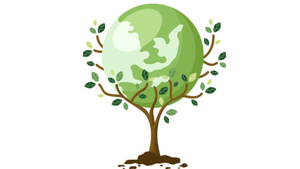 green tree with easter globe planet.eps