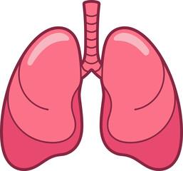 Healthy pink lungs for medical designs and educational illustrations