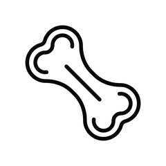 Black outline of a dog bone tilted with a central line