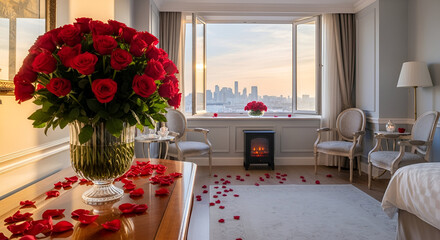 Romantic roses centerpiece creates elegant mood