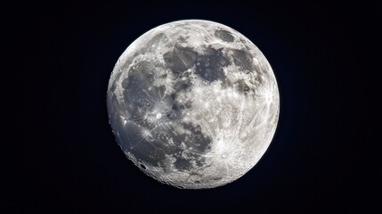 Obraz premium The full moon against a dark sky.
