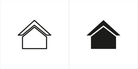 Simple outline and solid black house icon