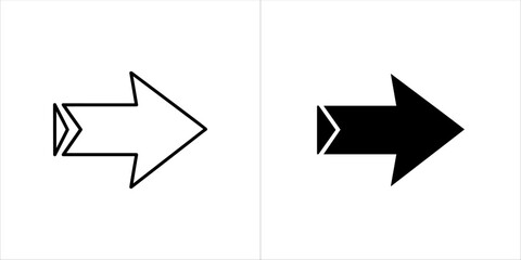 Simple outline and solid black right arrow icon