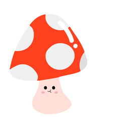 kawaii groovy element. mushroom, yellow flower, white flower, pencil