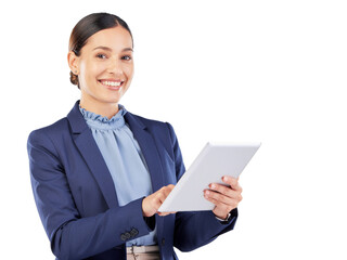 Smiling businesswoman with tablet success technology professionalism leadership success transparent background