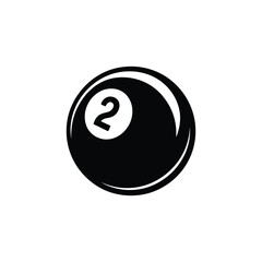 Isolated Silhouette of Two Pool Ball Icon on a Transparent Background