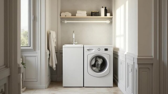 Washing machine in apartment