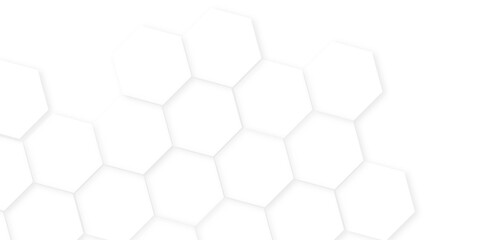 hexagon concept design abstract technology background, white texture background. hexagon abstract background .white and gray hexagon honeycomb geometric copy space,