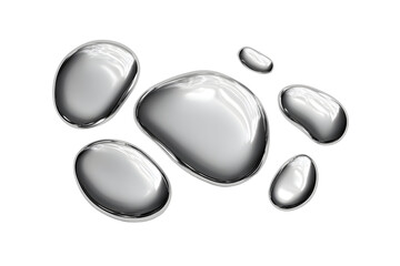 Liquid chrome droplets collection for design and decor