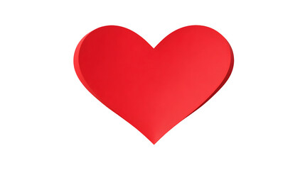 Bright red heart shape on white background for romantic design