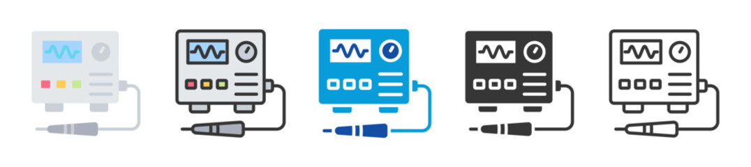 oscilloscope icon set multi style various collection
