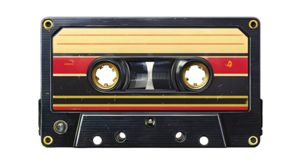 Retro classic cassette tape design for music themed projects and decor