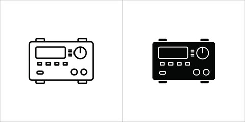Outline and filled icon of a power supply unit